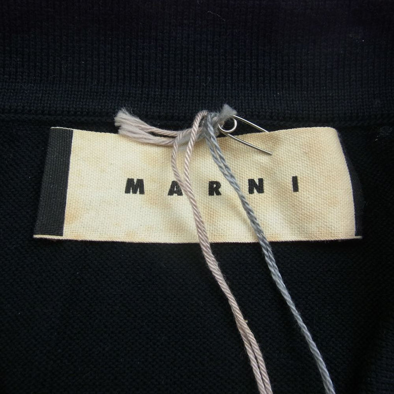 MARNI マルニ POMGP02QE0FC755 バイカラー 切り替え コットン ポロシャツ ブラック系 44【中古】