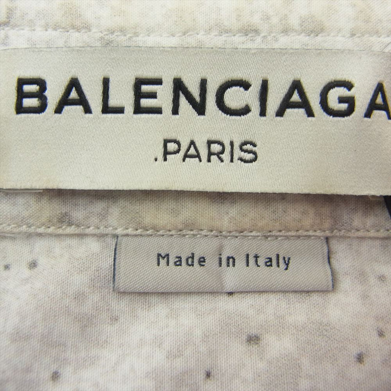 BALENCIAGA バレンシアガ 301991 TMA21 スプレー プリント 長袖 シャツ ホワイト系 38【中古】