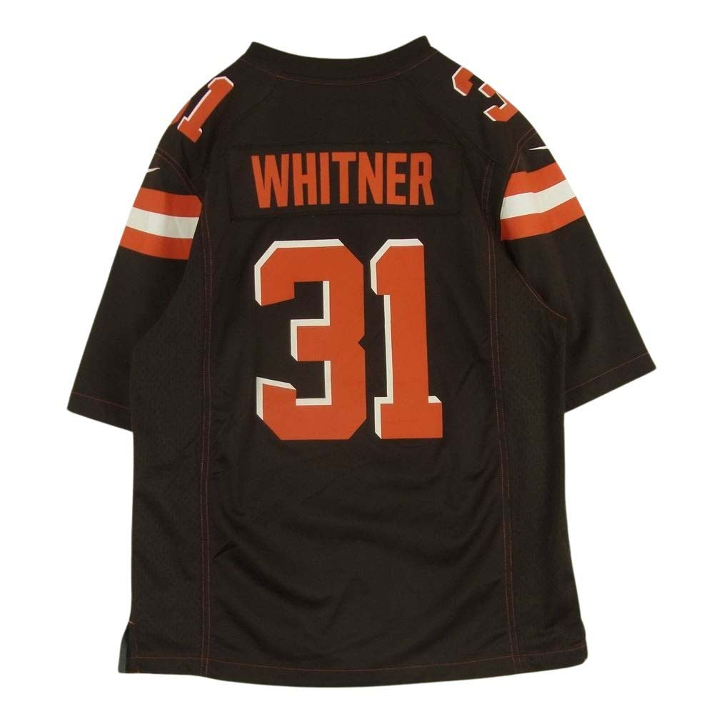 NIKE ナイキ NFL CLEVELAND ジャージ ユニフォーム ゲームシャツ 半袖 Tシャツ グアテマラ製 ダークブラウン系 L【中古】