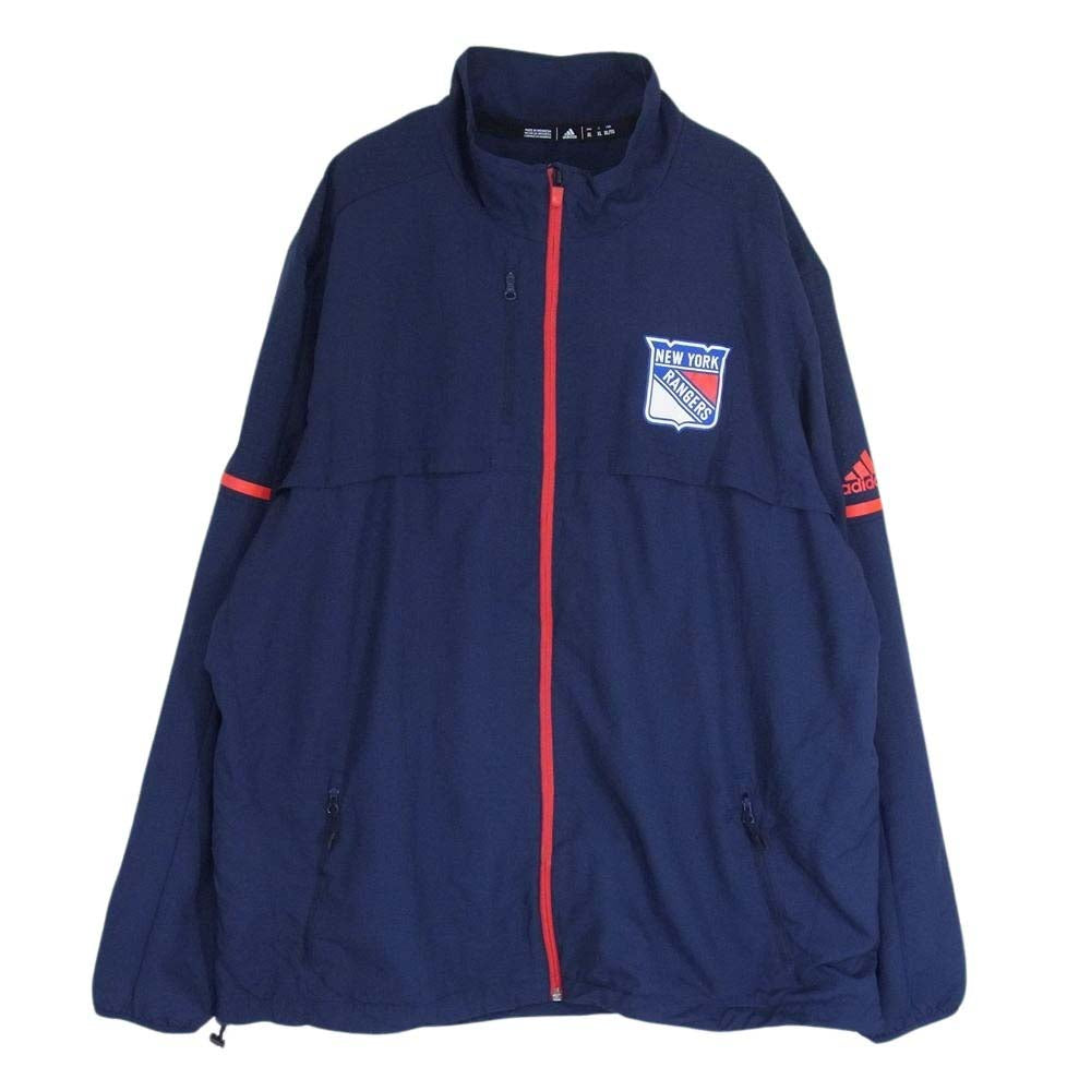 adidas アディダス NHL NEW YORK RANGERS ロゴワッペン トラックジャケット ネイビー系 XL【中古】