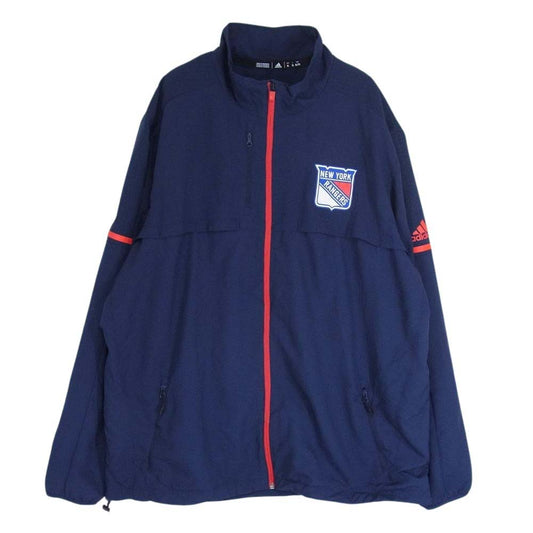 adidas アディダス NHL NEW YORK RANGERS ロゴワッペン トラックジャケット ネイビー系 XL【中古】