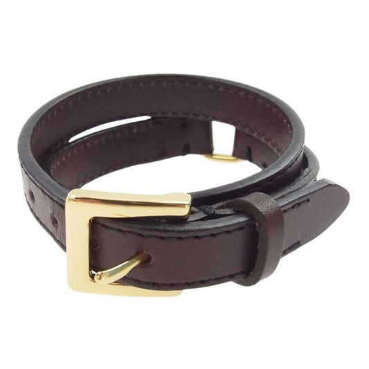 UNDERCOVER アンダーカバー 20SS UCY4A03 Future is the Past レザー ブレスレット ダークブラウン系 FREE【中古】