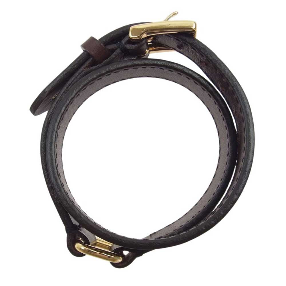 UNDERCOVER アンダーカバー 20SS UCY4A03 Future is the Past レザー ブレスレット ダークブラウン系 FREE【中古】