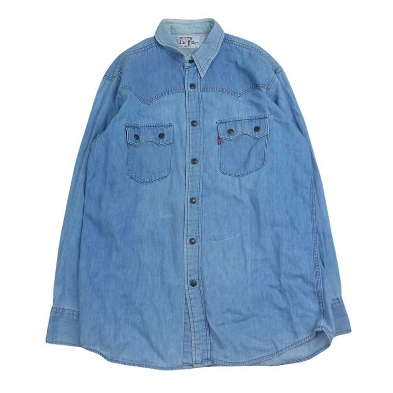 Levi's リーバイス LVC 復刻 サドルマンタグ デニム シャツ インディゴブルー系 L【中古】