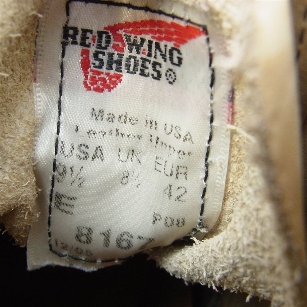 RED WING レッドウィング 6 Classic Round 6インチ クラシック ラウンドトゥ スエード ブーツ ベージュ系 USA 9 1/2 E【中古】