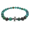 CHROME HEARTS クロムハーツ（原本有） BEAD クロスボール CHプラス ビーズ ブレスレット 8ｍｍ ターコイズ エメラルドグリーン系【中古】