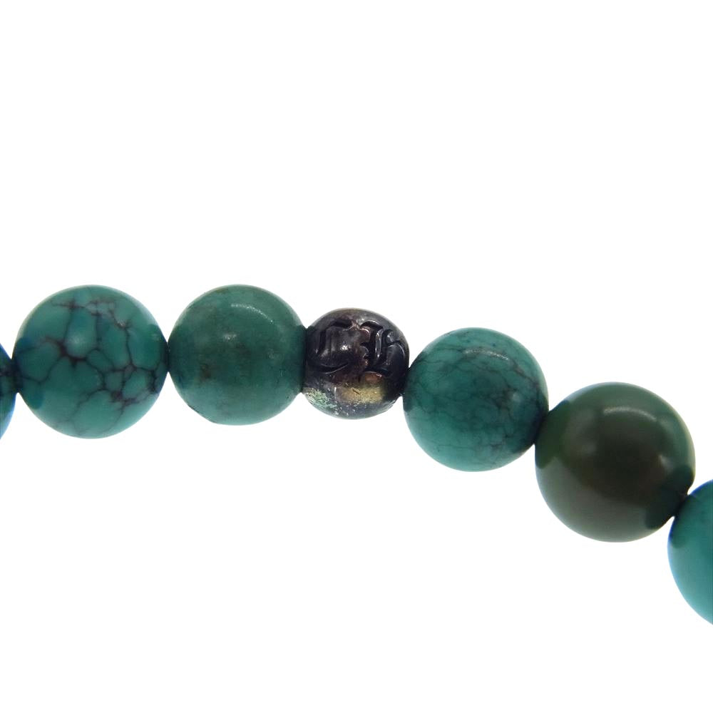 CHROME HEARTS クロムハーツ（原本有） BEAD クロスボール CHプラス ビーズ ブレスレット 8ｍｍ ターコイズ エメラルドグリーン系【中古】