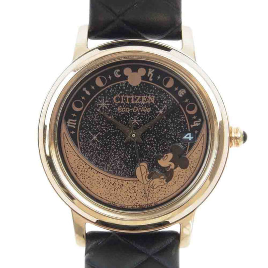 CITIZEN シチズン FE6098-08W × Disney ディズニー Celestial Mickey ミッキー エコドライブ 腕時計 ウォッチ ブラック系【美品】【中古】