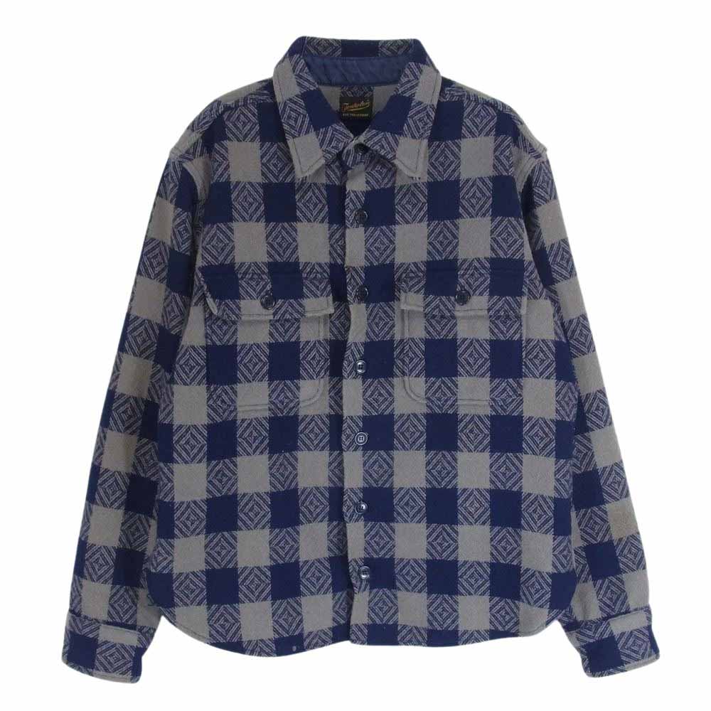 TENDERLOIN テンダーロイン 13AW T-BUFFALO CPO SHT JACKET バッファロー チェック 長袖 シャツ ネイビー系 S【中古】