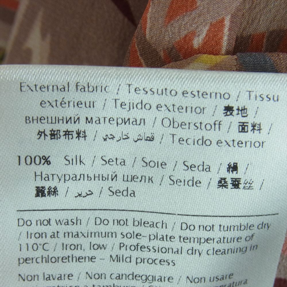 VALENTINO ヴァレンティノ KB4AA00U2LH シルク 花柄 アロハ ハワイアン 半袖 シャツ オレンジ系 朱色系 42【新古品】【未使用】【中古】