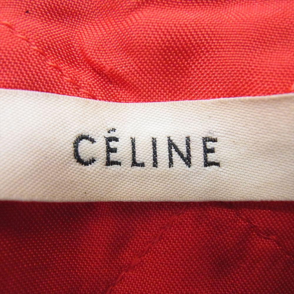 CELINE セリーヌ フィービー期 花柄 総柄 ラムレザー バイカー ライダース ジャケット ブラック系 40【中古】