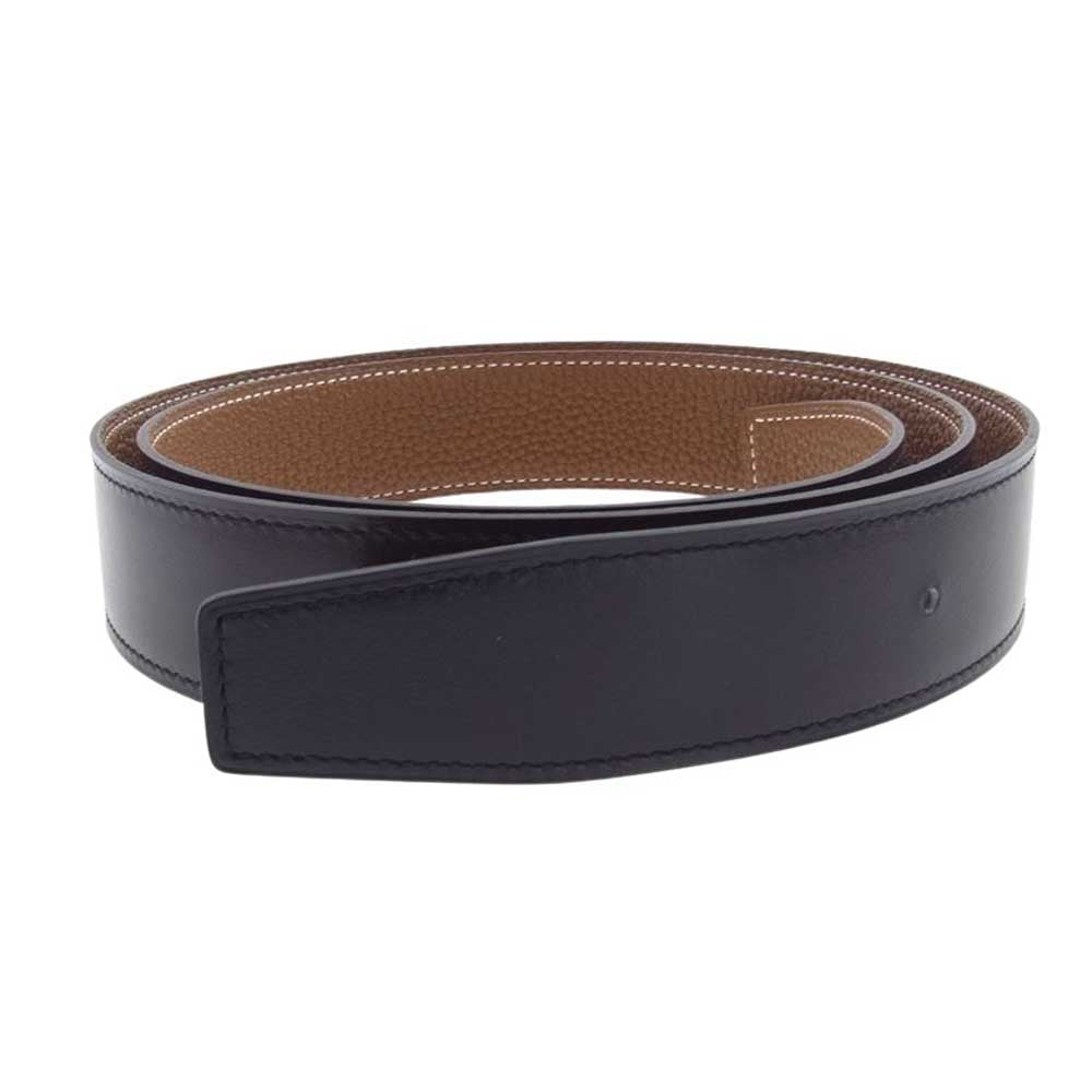 HERMES エルメス 071798CAAA095 コンスタンス リバーシブル レザー ベルト ブラック系 ライトブラウン系【新古品】【未使用】【中古】