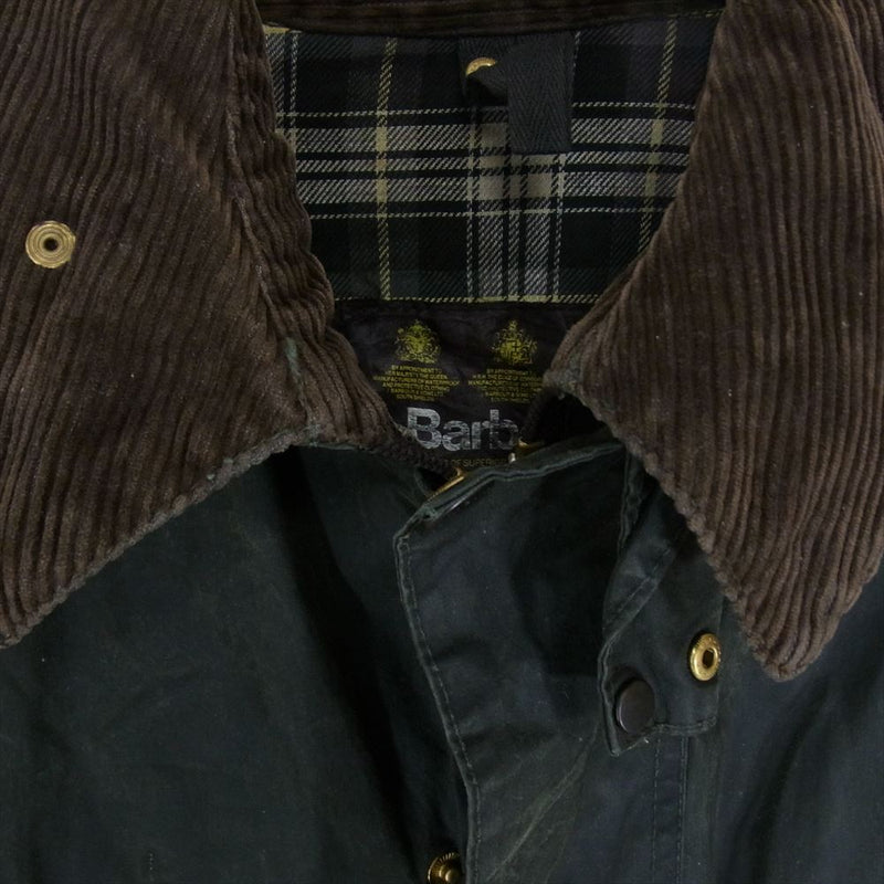 Barbour バブアー 91年 英国製 3ワラント BORDER ボーダー オイルド ジャケット カーキ系 C40/102cm【中古】