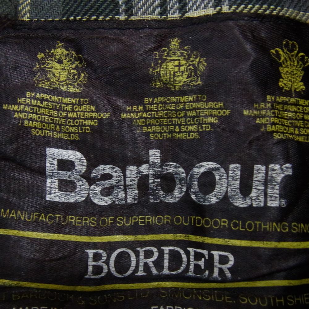 Barbour バブアー 91年 英国製 3ワラント BORDER ボーダー オイルド ジャケット カーキ系 C40/102cm【中古】
