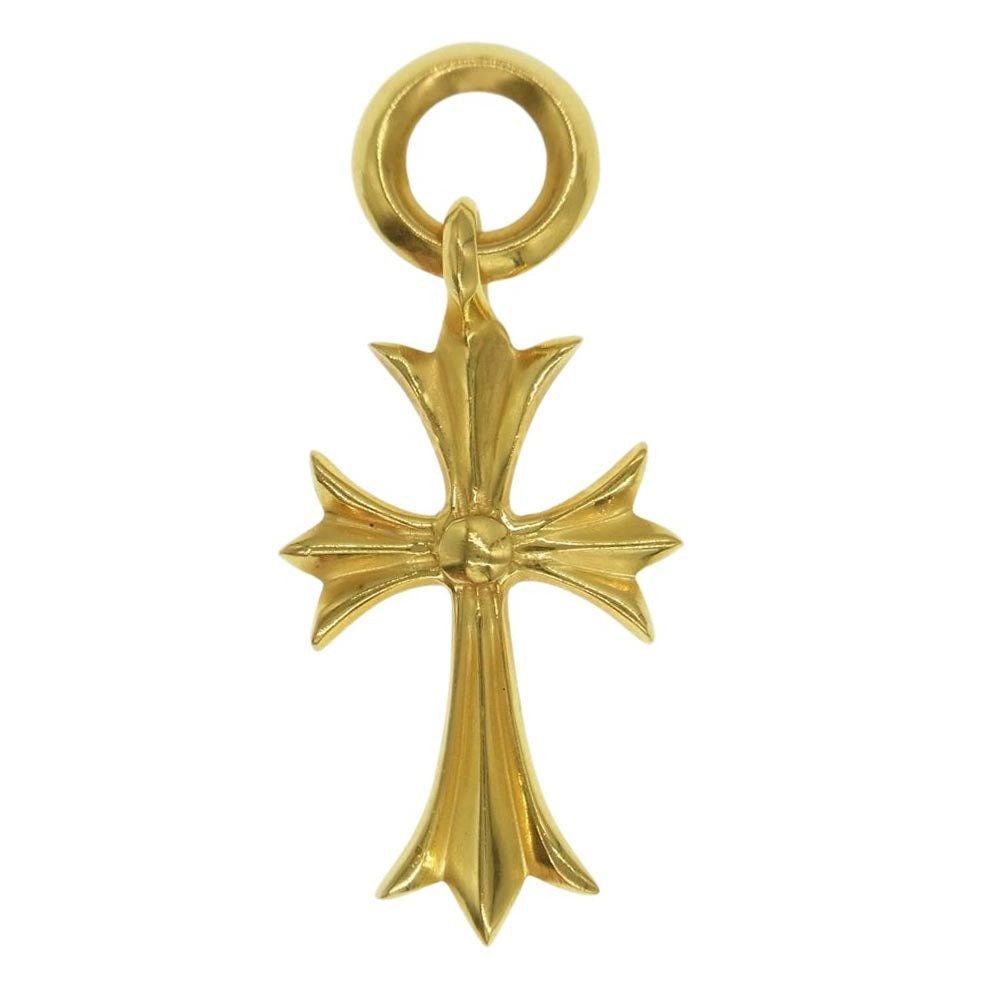 CHROME HEARTS クロムハーツ（原本無） 22K TINY CH CROSS タイニー CHクロス チャーム ネックレス トップ ゴールド系【中古】