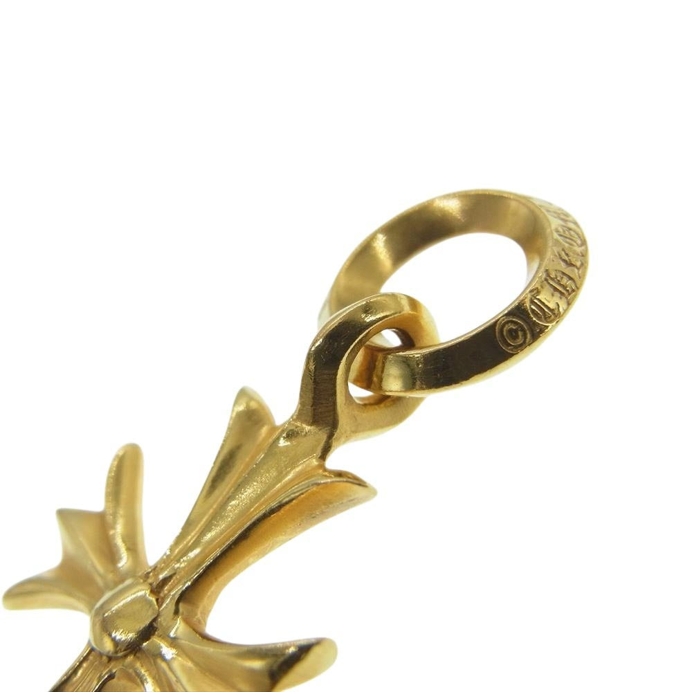 CHROME HEARTS クロムハーツ（原本無） 22K TINY CH CROSS タイニー CHクロス チャーム ネックレス トップ ゴールド系【中古】