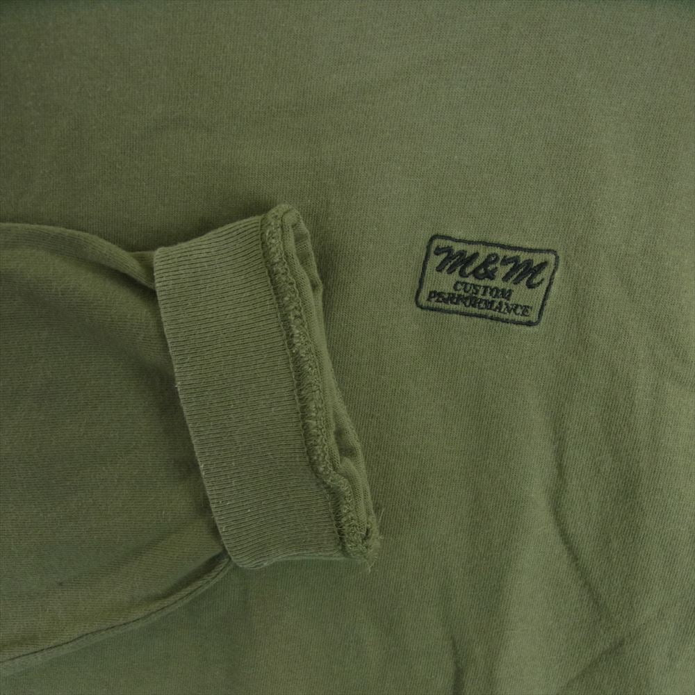 エムアンドエム 5011-01 31063HH ロゴ 刺繍 長袖 Tシャツ 中国製 カーキ系 グレイッシュカーキ系 M【中古】