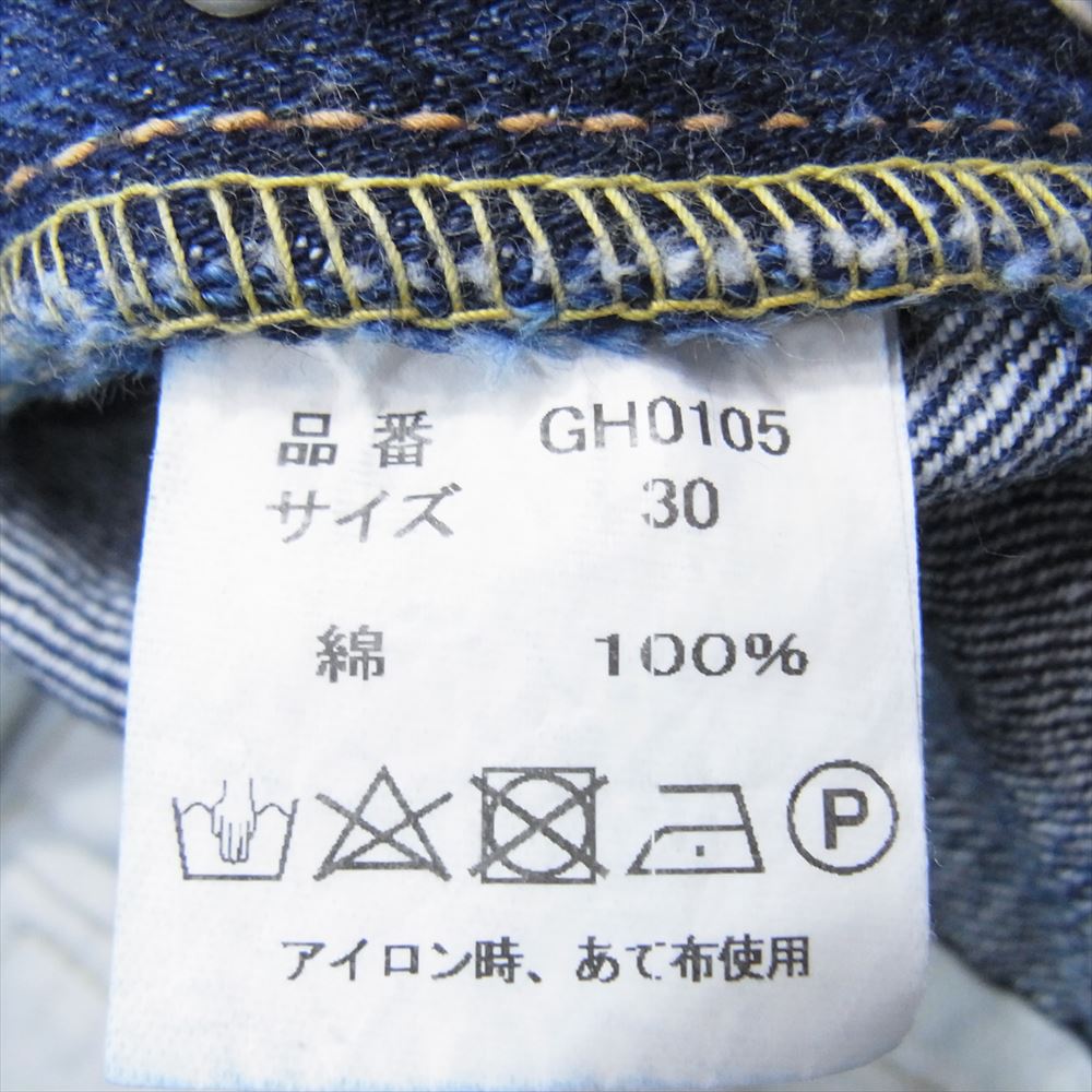 FULLCOUNT フルカウント GH-0105 × GLAD HAND グラッドハンド 0105 LOOSE STRAIGHT ルーズ ストレート デニム パンツ インディゴブルー系 30【中古】