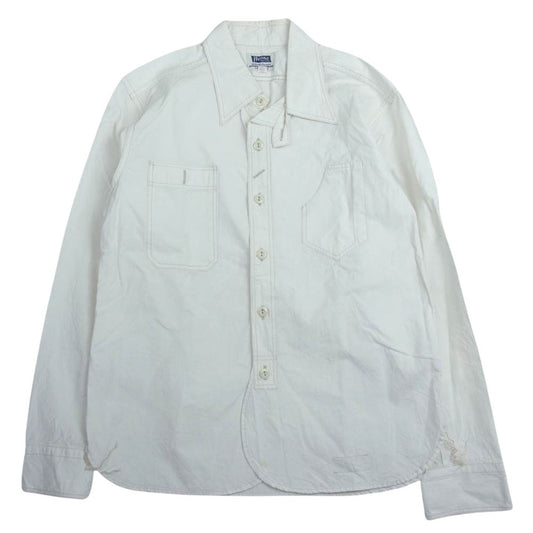 Pherrow's フェローズ ロングスリーブ 長袖 ワークシャツ オフホワイト系 38【中古】