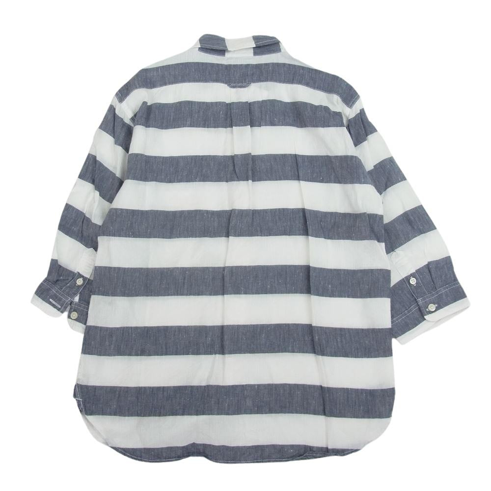 Pherrow's フェローズ ボーダー 七分袖 BD シャツ ホワイト系 M【中古】