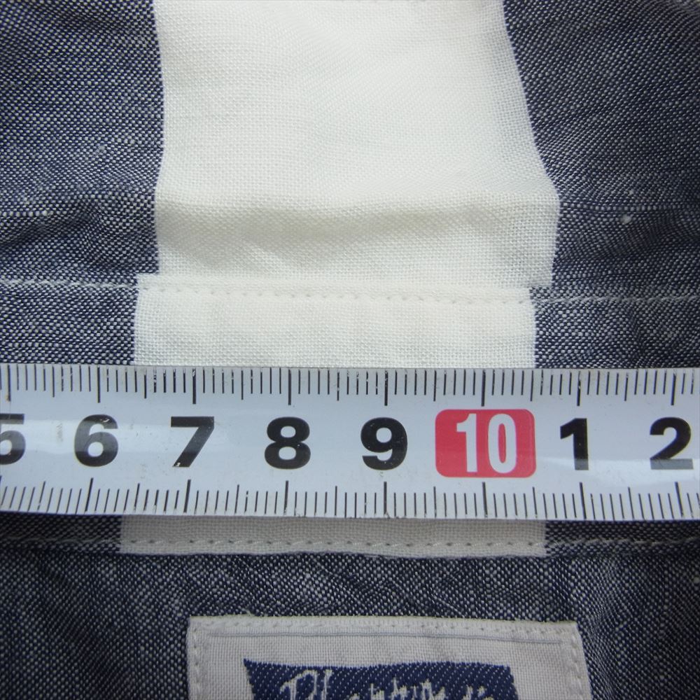 Pherrow's フェローズ ボーダー 七分袖 BD シャツ ホワイト系 M【中古】