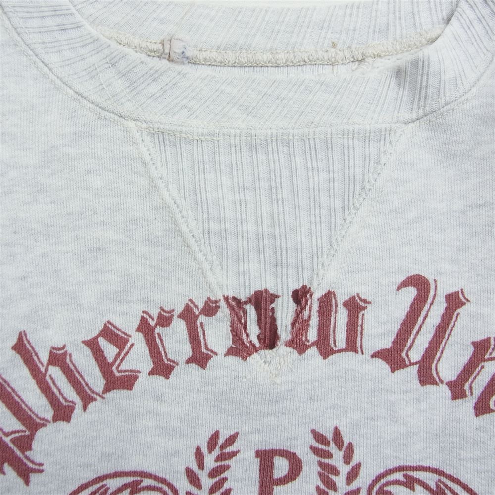 Pherrow's フェローズ フリーダムスリーブ 両V プリント スウェット グレー系【中古】