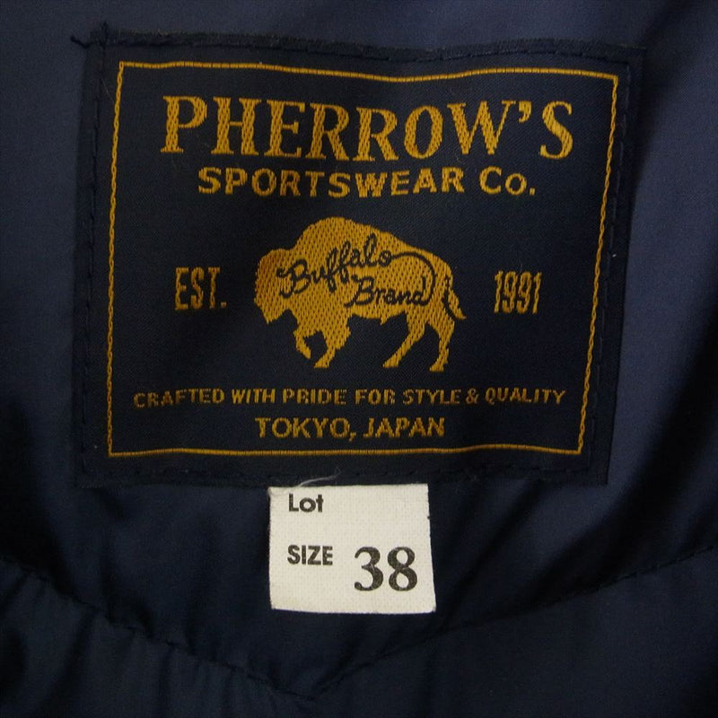 Pherrow's フェローズ ADP DOWN JACKET 60/40 ダウン ジャケット ダークネイビー系 38【中古】