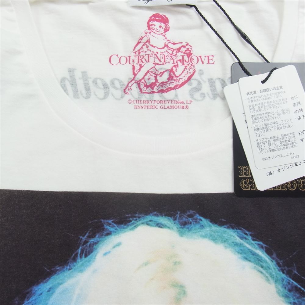 HYSTERIC GLAMOUR ヒステリックグラマー 0143CL12 COURTNEY コートニーラブ ガールプリント ロング 長袖 Tシャツ ホワイト系 F【中古】