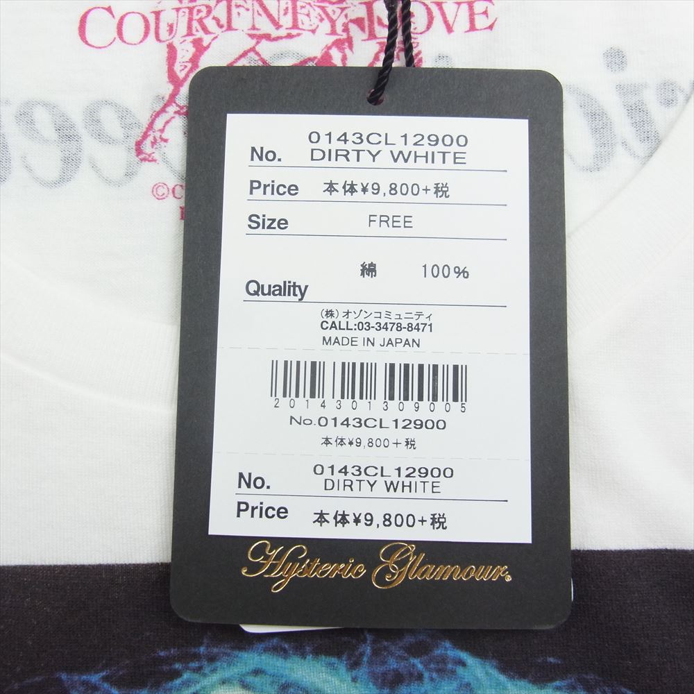 HYSTERIC GLAMOUR ヒステリックグラマー 0143CL12 COURTNEY コートニーラブ ガールプリント ロング 長袖 Tシャツ ホワイト系 F【中古】