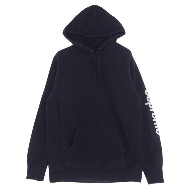 Supreme シュプリーム 17SS Sleeve Patch Hooded Sweatshirt スリーブ パッチ プルオーバー パーカー  ブラック系 M【中古】