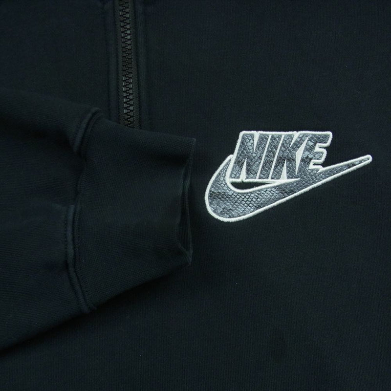 Supreme シュプリーム 21SS NIKE ナイキ Half Zip Hooded Sweatshirt ハーフ ジップ フード ロゴ パーカー 中国製 ブラック系 ダークネイビーよりのブラック系 M【中古】