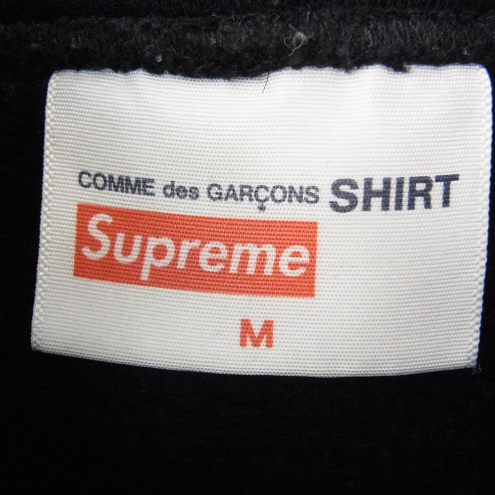 Supreme シュプリーム 18AW × COMME des GARCONS SHIRT コムデギャルソン シャツ Split Box Logo Hooded Sweatshirt スプリット ボックス ロゴ プリント フーデッド スウェットシャツボックス ロゴ パーカー ブラック系 M【中古】