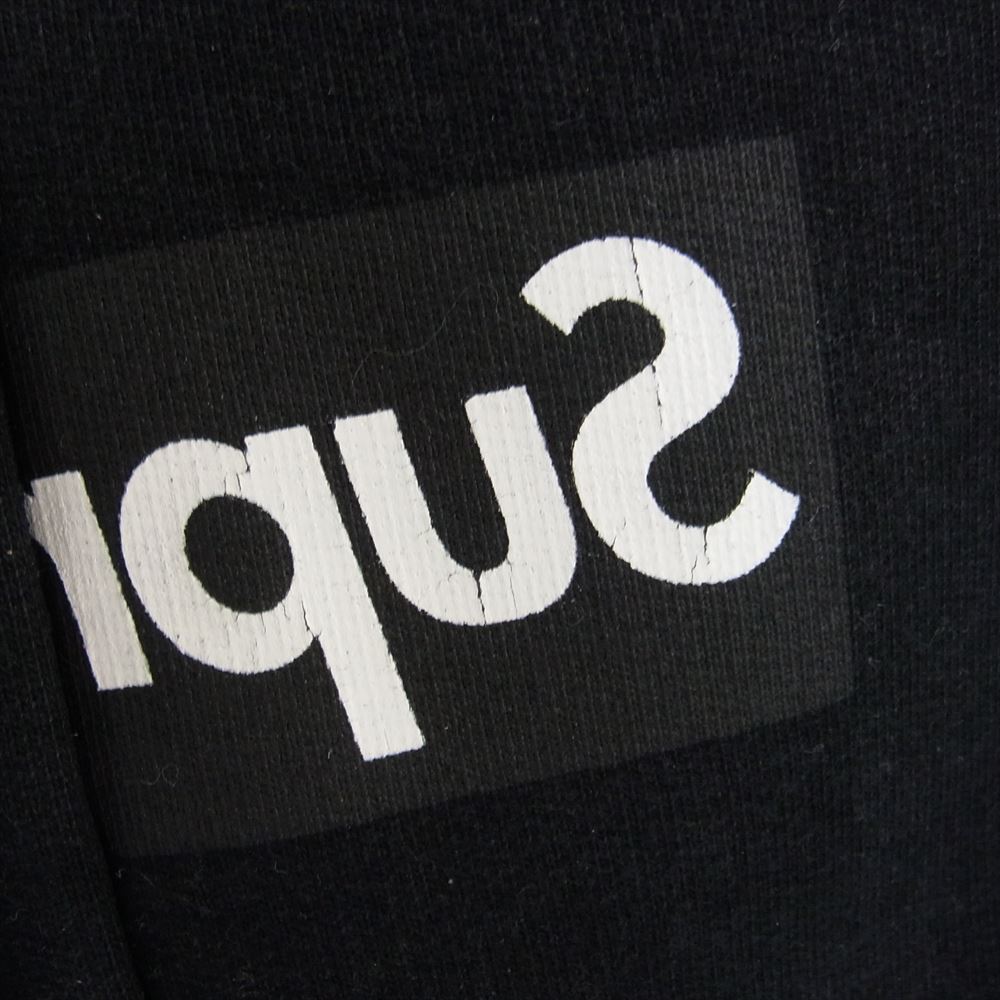 Supreme シュプリーム 18AW × COMME des GARCONS SHIRT コムデギャルソン シャツ Split Box Logo Hooded Sweatshirt スプリット ボックス ロゴ プリント フーデッド スウェットシャツボックス ロゴ パーカー ブラック系 M【中古】