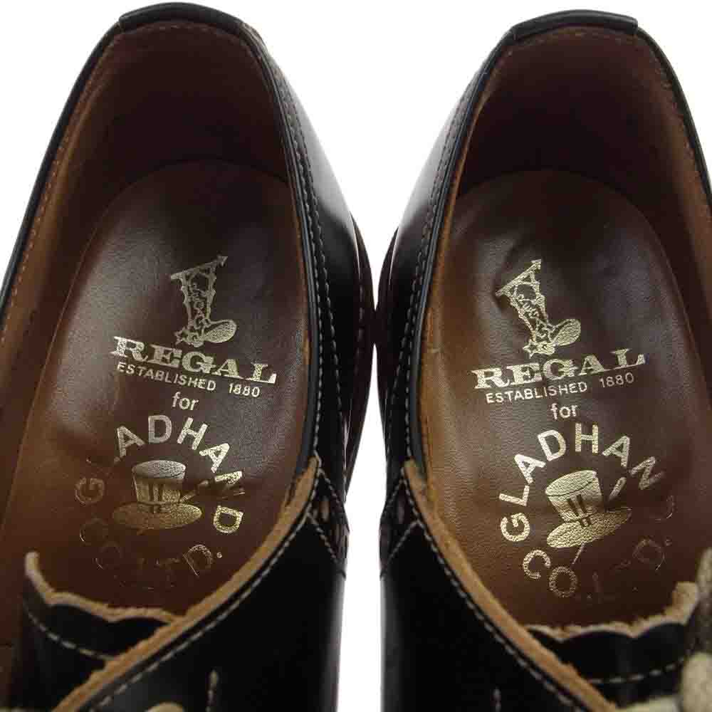 GLADHAND & Co. グラッドハンド 606S GH × REGAL リーガル SADDLE SHOES レザー サドルシューズ ブラック系 26cm【中古】