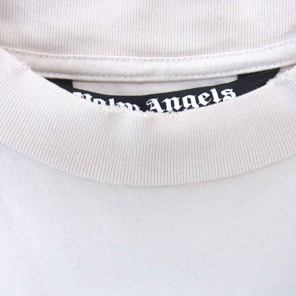 PALM ANGELS パームエンジェルス PMAA072S23JER005 ヤシの木 スカル ロゴ プリント 半袖 Tシャツ  ベージュ系 M【中古】
