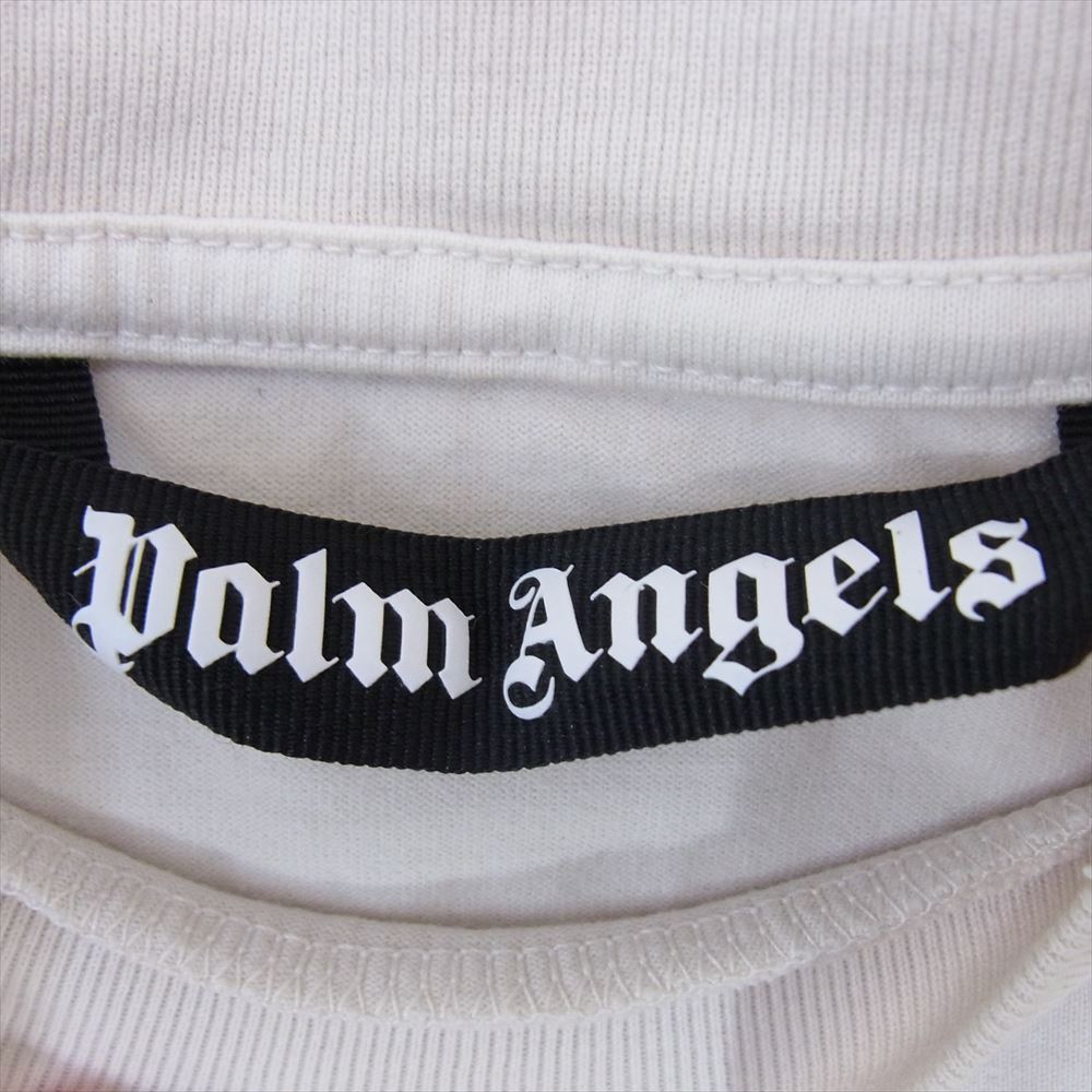 PALM ANGELS パームエンジェルス PMAA072S23JER005 ヤシの木 スカル ロゴ プリント 半袖 Tシャツ  ベージュ系 M【中古】