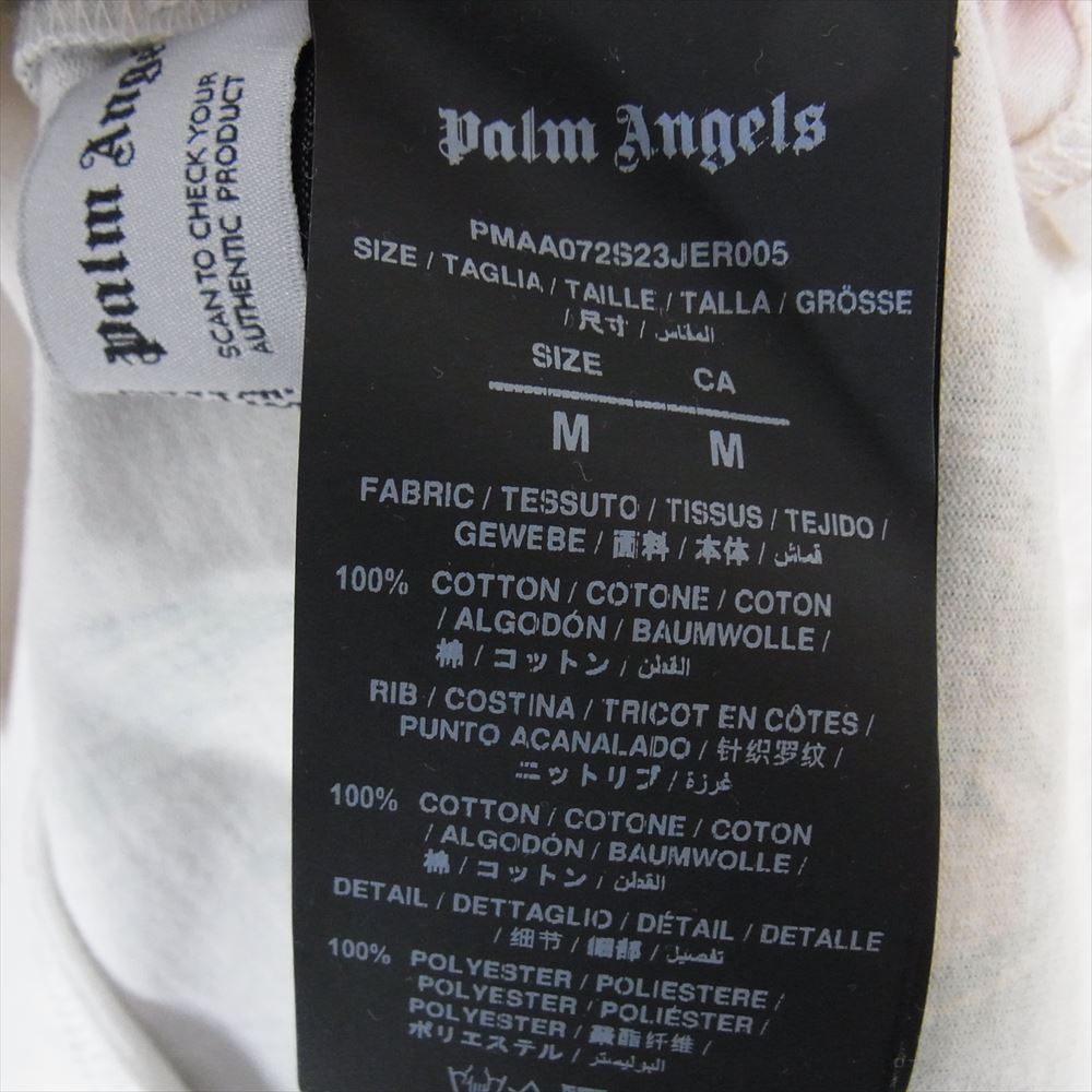 PALM ANGELS パームエンジェルス PMAA072S23JER005 ヤシの木 スカル ロゴ プリント 半袖 Tシャツ  ベージュ系 M【中古】