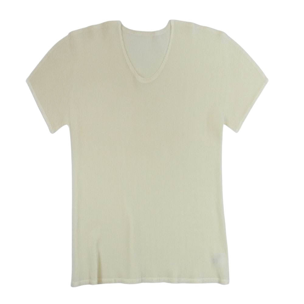 PLEATS PLEASE プリーツプリーズ イッセイミヤケ PP21-FK302 プリーツ加工 細プリーツ カットソー イエロー系 3【美品】【中古】