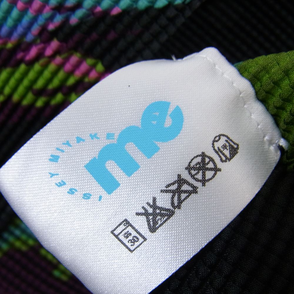 ISSEY MIYAKE イッセイミヤケ me ミー MI91FK616 ボックスプリーツ プリント ボトルネック カットソー 半袖 ブラック系 サイズ表記無【美品】【中古】