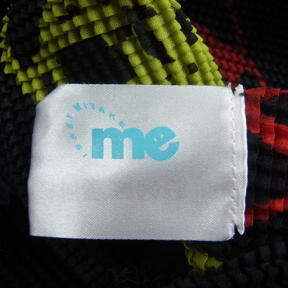 ISSEY MIYAKE イッセイミヤケ me ミー MI01FJ151 ボックスプリーツ プリント ボトルネック カットソー 長袖 ブラック系【美品】【中古】