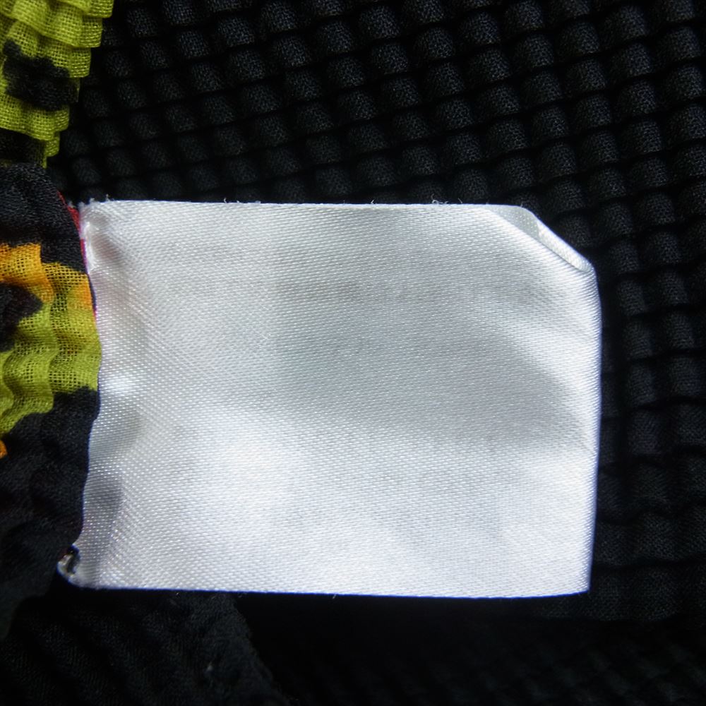 ISSEY MIYAKE イッセイミヤケ me ミー MI01FJ151 ボックスプリーツ プリント ボトルネック カットソー 長袖 ブラック系【美品】【中古】