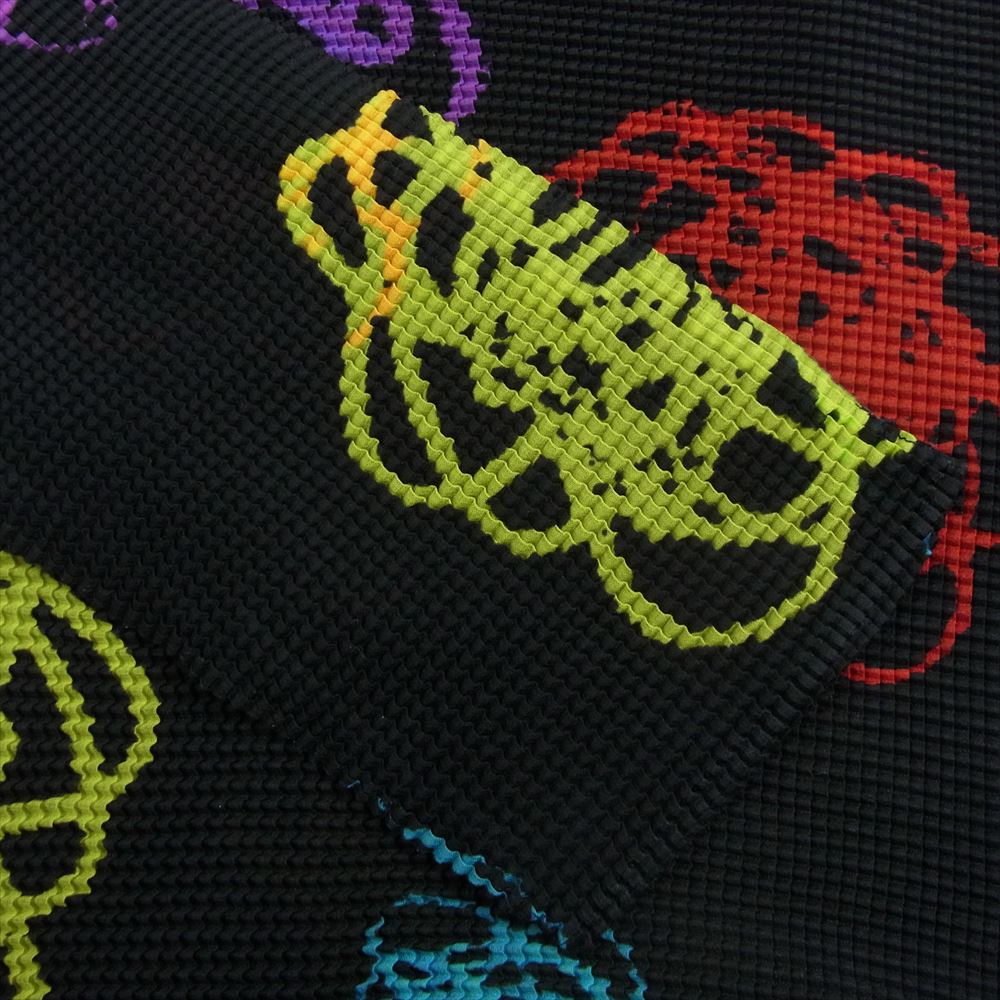 ISSEY MIYAKE イッセイミヤケ me ミー MI01FJ151 ボックスプリーツ プリント ボトルネック カットソー 長袖 ブラック系【美品】【中古】