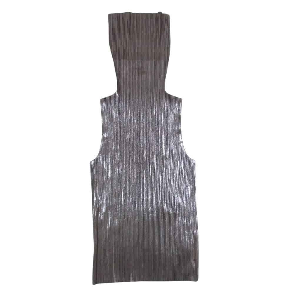 PLEATS PLEASE プリーツプリーズ イッセイミヤケ PP03-FK352 プリーツ加工 メタリックラメ タートルネック カットソー グレー系 3【美品】【中古】