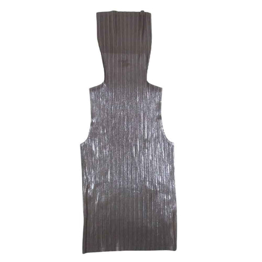 PLEATS PLEASE プリーツプリーズ イッセイミヤケ PP03-FK352 プリーツ加工 メタリックラメ タートルネック カットソー グレー系 3【美品】【中古】