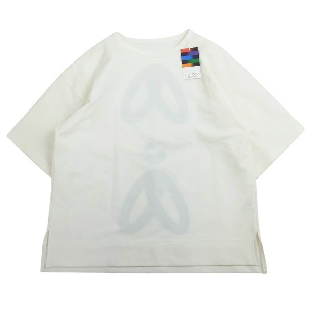 ISSEY MIYAKE イッセイミヤケ PP91-JK832 IKKO TANAKA イッコウ タナカ バックプリント Tシャツ 半袖 ホワイト系 3【新古品】【未使用】【中古】