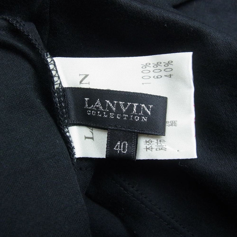 LANVIN ランバン ボウタイ ブラウス 半袖 ブラック系 40【中古】