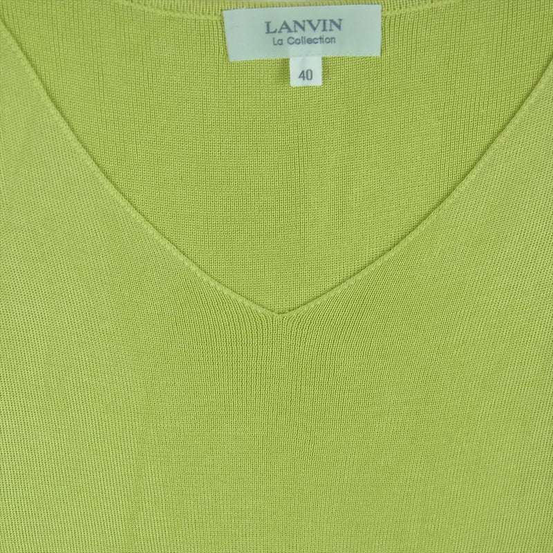 LANVIN ランバン K1T1944 La collection ノースリーブ ニット カットソー 絹 シルク 日本製 ライトグリーン系 黄緑系 40【中古】