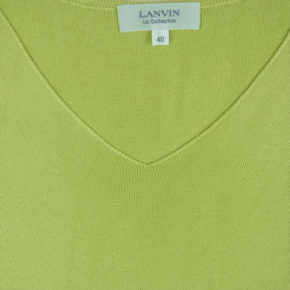LANVIN ランバン K1T1944 La collection ノースリーブ ニット カットソー 絹 シルク 日本製 ライトグリーン系 黄緑系 40【中古】
