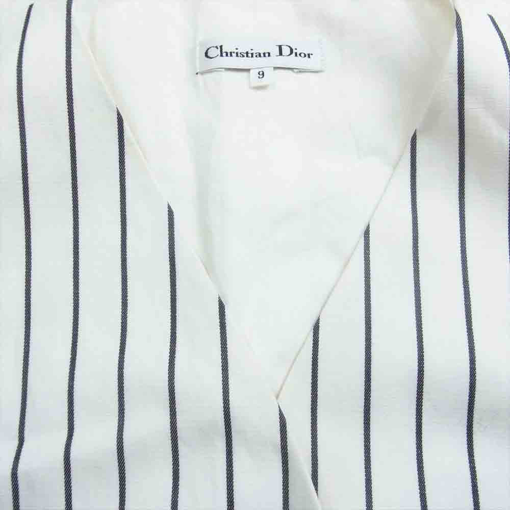 Christian Dior クリスチャンディオール ストライプ ベスト ホワイト系 9【中古】