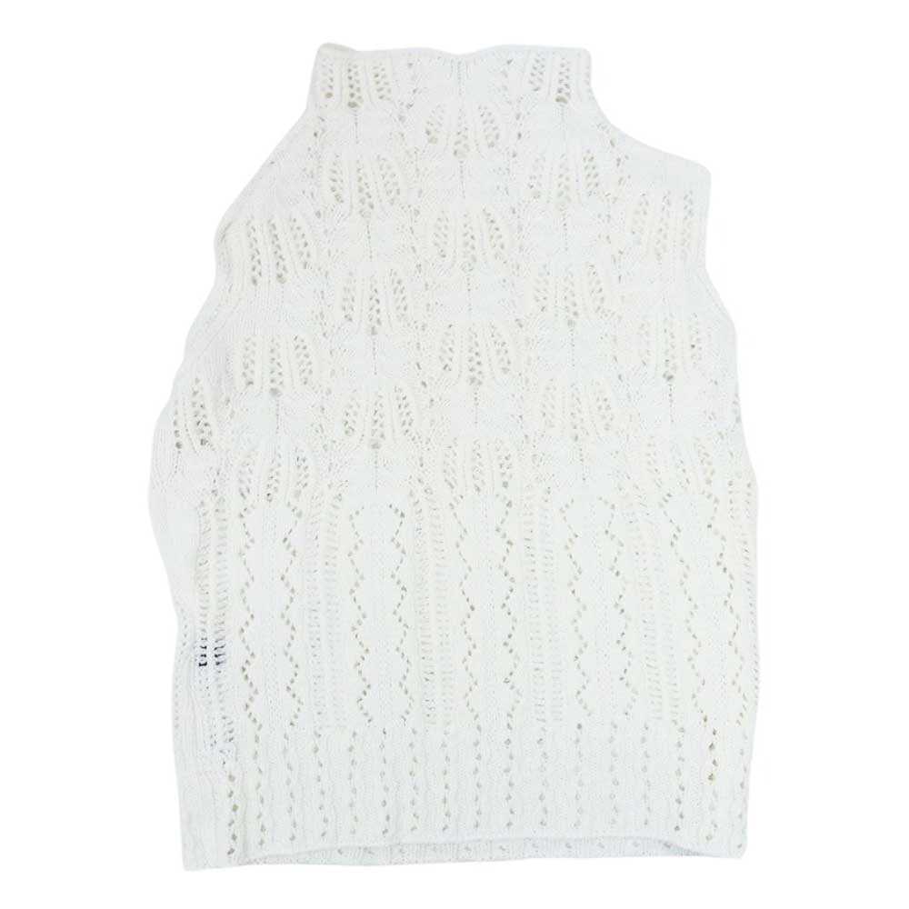 LANVIN ランバン U3T1635 レーヨン混 ノースリーブ レース ニット ホワイト系 F【美品】【中古】